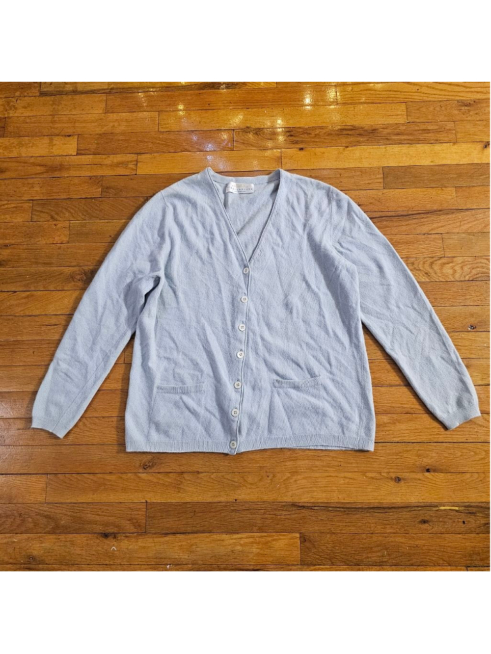 Women's Ballantyne Light Blue Cashmere Cardigan Size L